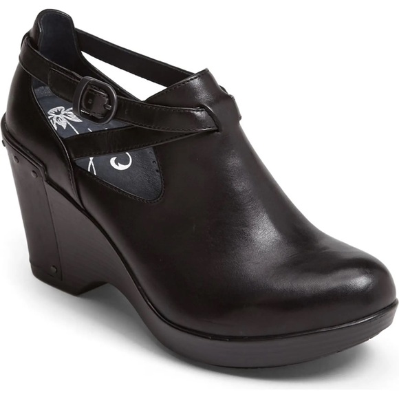 Dansko Shoes - Dansko Black Franka Studded Wedge Heel Pump, Size 38